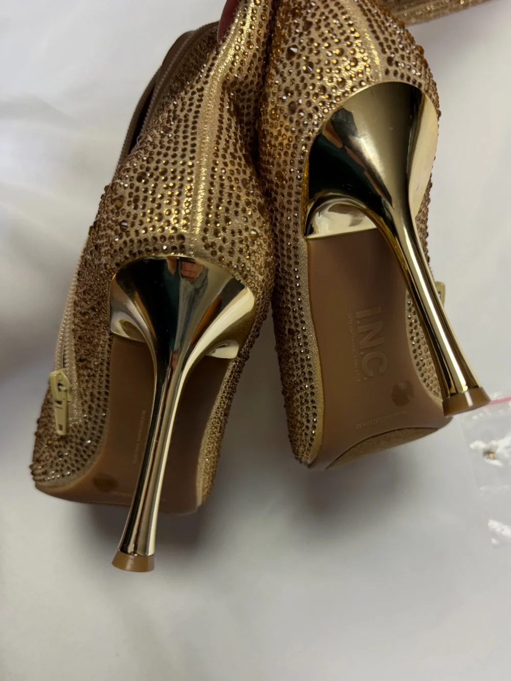 INC Saveria International Concepts Metallic Gold Over-the-Knee Stiletto Boots